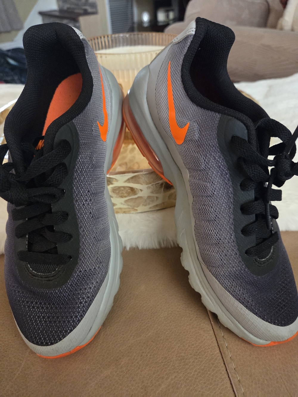 Nike Air Max Gray & Orange Running Shoes